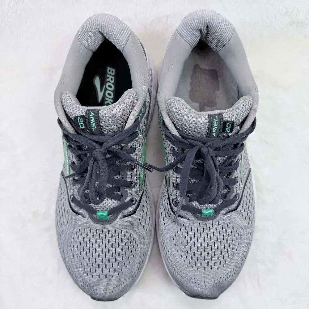 Brooks Ariel 20 Womens Running Shoes Alloy Blackened Pearl Green Size 11 Wide